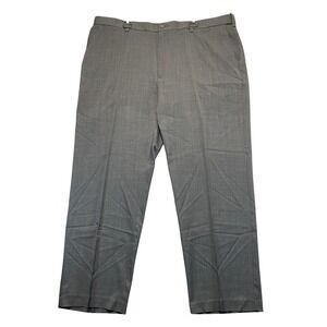 Savane Mens Stretch Performance Dress Pants 44x30 Grey No Iron